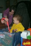Playing with Nanna's putty