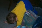 Getting out of his toy box