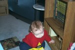 His favorite place at Nana's -- into her books