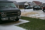 Our first snow---but first we had rain, then midnight turned to sleet and Dec. 23rd the snow on ground