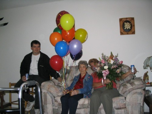 Flowers - Balloons - Grandma was so happy.