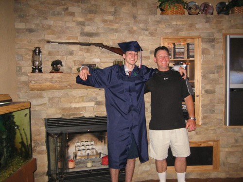 MIKEY WITH DUSTY AND ARM AROUND INVISIBLE RANDY (COULDN'T BE THERE)