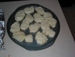 Sliced bread loaf for frying.