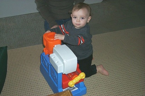 Faren playing with his "tools"