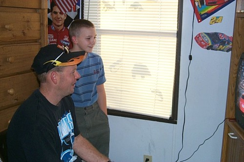 Dusty and JJ playing videos