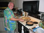 Chef Rich making some shrimp scampi.  I heard it was REALLY good... too bad I can't eat shrimp! ARRGHH!!