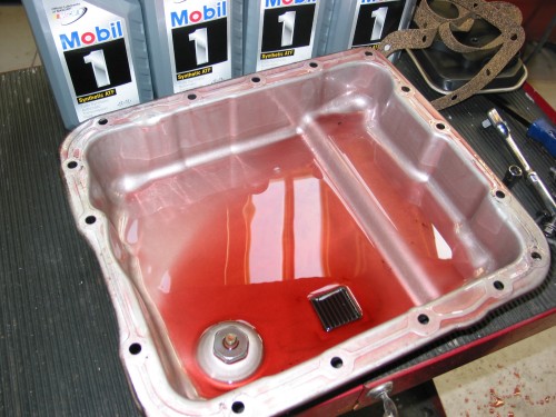 Transmission fluid still looks pretty good.  No odors or signs of it being burnt.