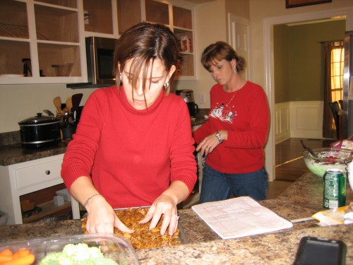 SHEILA AND DAWN COOKING ON CHRISTMAS
