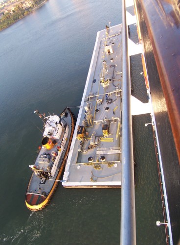 The fuel barge.  This ship leaves again at 4 p.m.