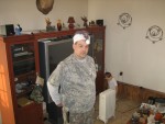 ELVIS IN CAMO SANTA HAT