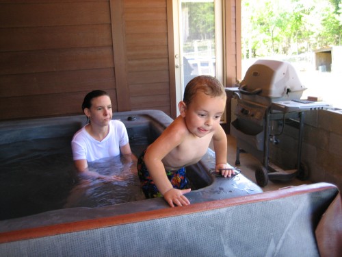 PLAYING IN THE HOT TUB