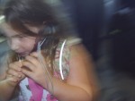 Calling Mommy and Daddy to let them know it was fun.