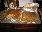 Hashbrown casserole and sweet potato casserole